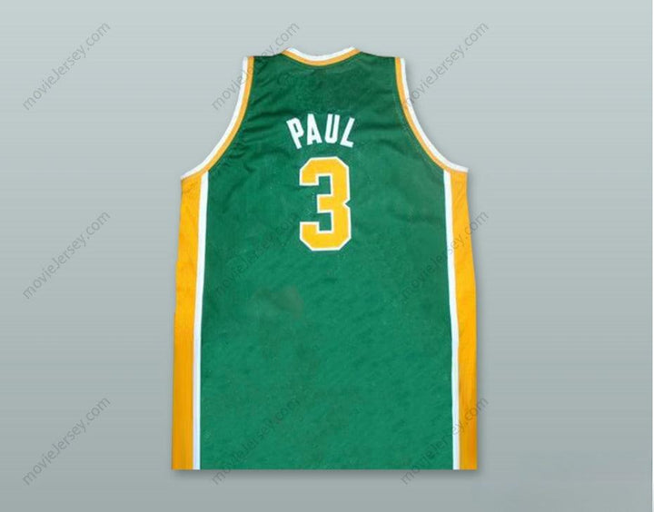 CUSTOM ANY Name Number CHRIS PAUL 3 WEST FORSYTH HIGH SCHOOL GREEN BASKETBALL JERSEY 61 TRIBUTE TO GRANDFATHER Top Stitched S-6XL