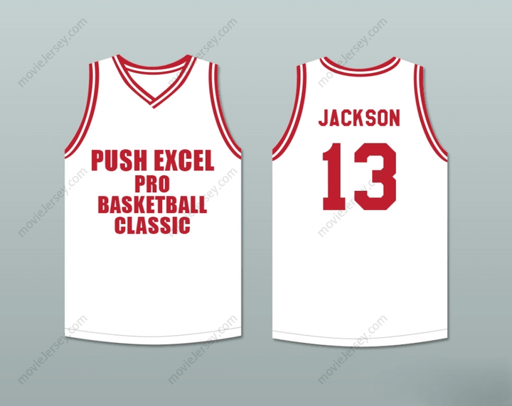 CUSTOM ANY Name Number MARK JACKSON 13 PUSH EXCEL PRO BASKETBALL CLASSIC WHITE BASKETBALL JERSEY 1988 CHARITY EVENT Top Stitched S-6XL