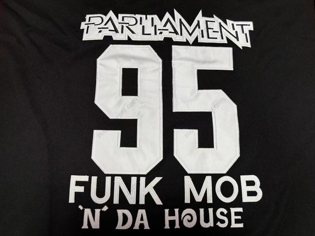 Custom Any Name Number PARLIAMENT 95 MOTHERSHIP CONNECTION BLACK AT CHA BLACK HOCKEY JERSEY Stitched Top Stitched S-6XL