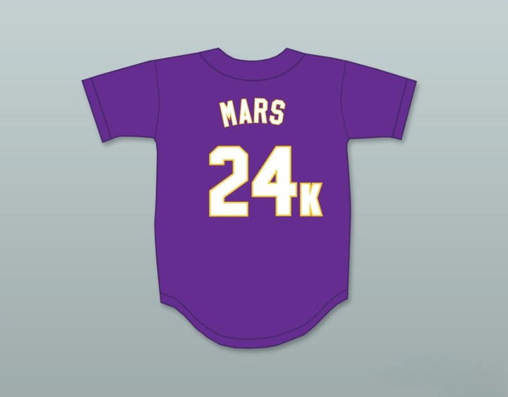 Custom Any Name Number BRUNO MARS 24K HOOLIGANS PURPLE BASEBALL JERSEY BET AWARDS Top Stitched S-6XL