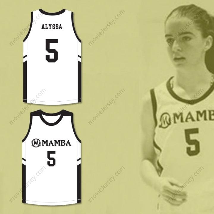 CUSTOM ANY Name Number ALYSSA 5 MAMBA BALLERS WHITE BASKETBALL JERSEY VERSION 2 Top Stitched S-6XL