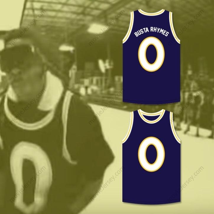 CUSTOM ANY Name Number BUSTA RHYMES 0 MONSTARS DARK BLUE BASKETBALL JERSEY HIT EM HIGH Top Stitched S-6XL