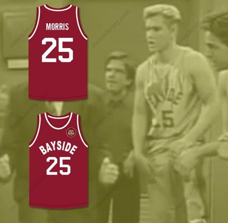 CUSTOM ANY Name Number SAVED BY THE BELL ZACK MORRIS 25 BAYSIDE TIGERS AWAY BASKETBALL JERSEY INCLUDES TIGER PATCH Top Stitched S-6XL