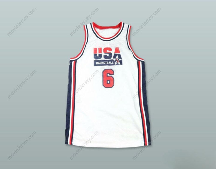 CUSTOM ANY Name Number 1992 PATRICK EWING 6 USA HOME BASKETBALL JERSEY Top Stitched S-6XL
