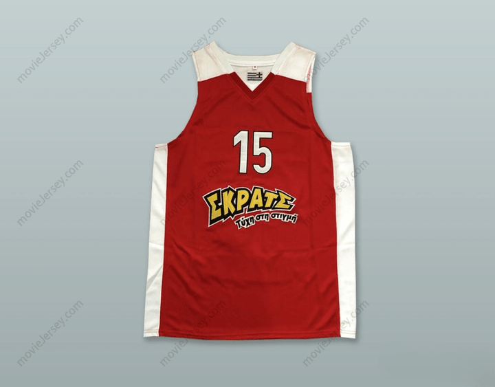 CUSTOM ANY Name Number GEORGIOS PRINTEZIS 15 OLYMPIACOS PIRAEUS GREECE RED BASKETBALL JERSEY Top Stitched S-6XL