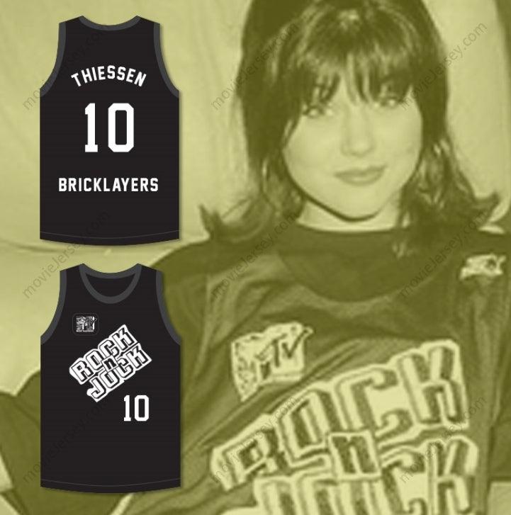 CUSTOM ANY Name Number TIFFANI-AMBER THIESSEN 10 BRICKLAYERS BASKETBALL JERSEY 3RD ANNUAL ROCK N' JOCK B-BALL JAM 1993 Top Stitched S-6XL