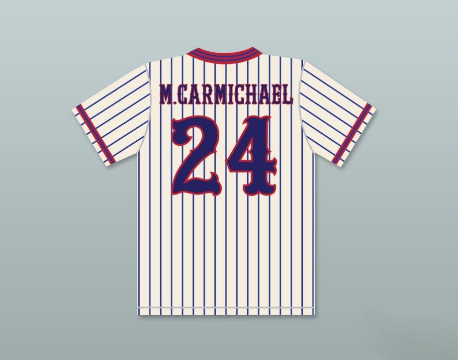 Custom Any Name Number BILLIONAIRE MEL CARMICHAEL 24 BENCHWARMERS PINSTRIPED BASEBALL JERSEY Top Stitched S-6XL