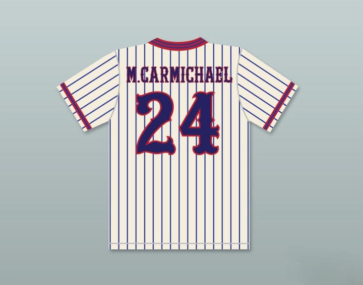 Custom Any Name Number BILLIONAIRE MEL CARMICHAEL 24 BENCHWARMERS PINSTRIPED BASEBALL JERSEY Top Stitched S-6XL