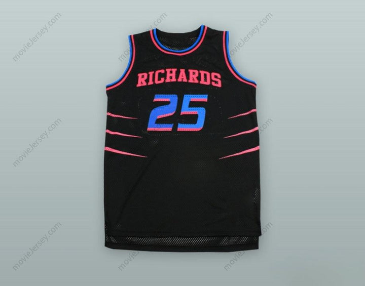 CUSTOM ANY Name Number DWYANE WADE 25 RICHARDS HIGH SCHOOL BULLDOGS BLACK ALTERNATE BASKETBALL JERSEY Top Stitched S-6XL