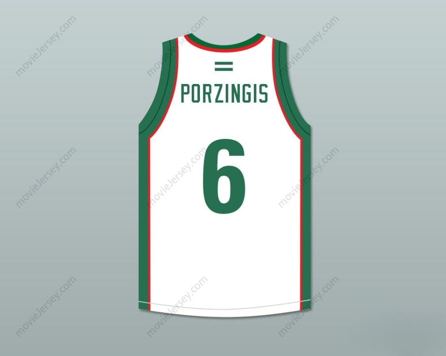 CUSTOM ANY Name Number KRISTAPS PORZINGIS 6 BALONCESTO SEVILLA WHITE BASKETBALL JERSEY Top Stitched S-6XL