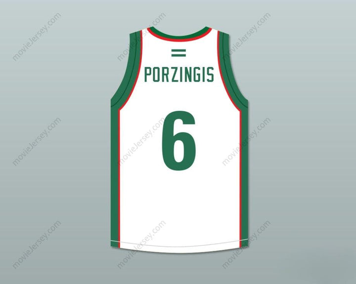 CUSTOM ANY Name Number KRISTAPS PORZINGIS 6 BALONCESTO SEVILLA WHITE BASKETBALL JERSEY Top Stitched S-6XL