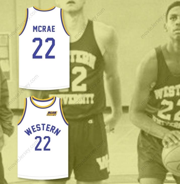 CUSTOM ANY Name Number ANFERNEE HARDAWAY BUTCH MCRAE 22   WHITE BASKETBALL JERSEY WITH BLUE CHIPS PATCH Top Stitched S-6XL