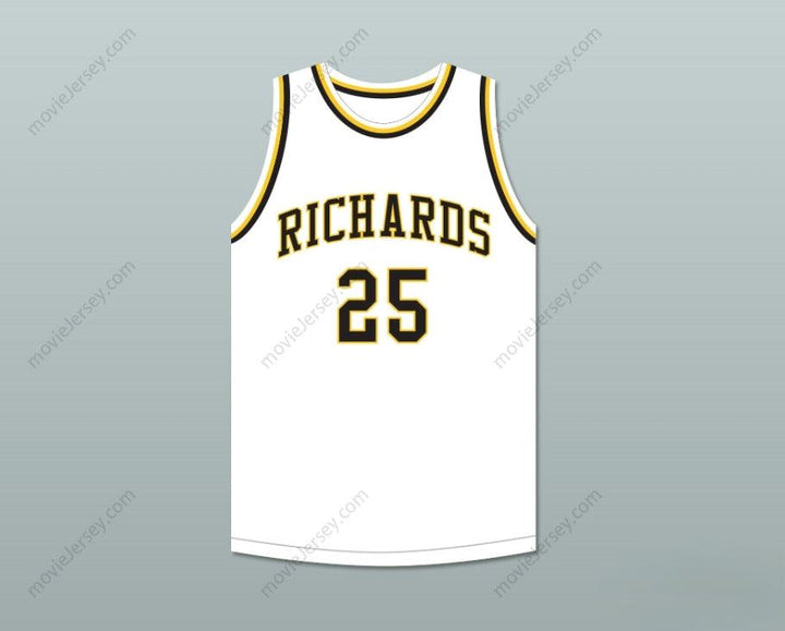 CUSTOM ANY Name Number DWYANE WADE 25 HAROLD L. RICHARDS HIGH SCHOOL BULLDOGS WHITE BASKETBALL JERSEY 1 Top Stitched S-6XL