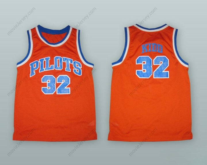 CUSTOM ANY Name Number JASON KIDD 32 NOTRE DAME HIGH SCHOOL PILOTS ORANGE BASKETBALL JERSEY Top Stitched S-6XL