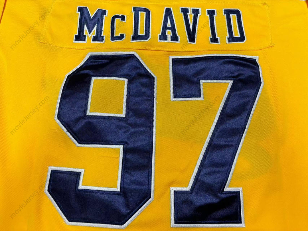 Custom Any Name Number CONNOR MCDAVID 97 ERIE OTTERS YELLOW HOCKEY JERSEY Top Stitched S-6XL