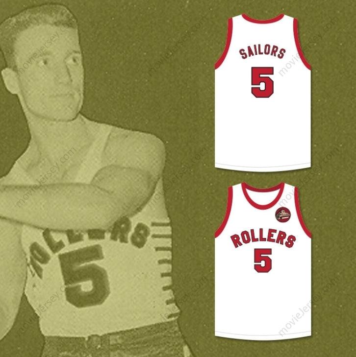 CUSTOM ANY Name Number KENNY SAILORS 5 PROVIDENCE STEAMROLLERS WHITE BASKETBALL JERSEY WITH PATCH 2 Top Stitched S-6XL