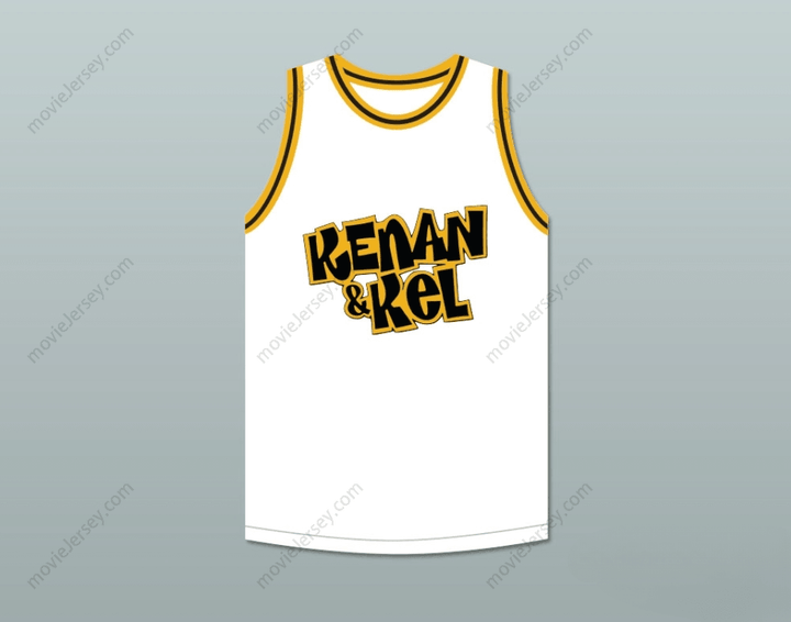 CUSTOM ANY Name Number KEL MITCHELL 2 KENAN & KEL WHITE BASKETBALL JERSEY 1 Top Stitched S-6XL