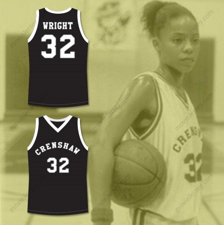 CUSTOM ANY Name Number MONICA WRIGHT 32 CRENSHAW HIGH SCHOOL BLACK BASKETBALL JERSEY LOVE AND BASKETBALL Top Stitched S-6XL