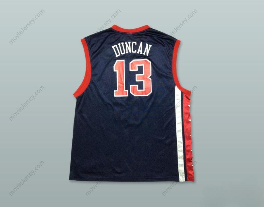 CUSTOM ANY Name Number TIM DUNCAN 13 USA TEAM AWAY BASKETBALL JERSEY Top Stitched S-6XL