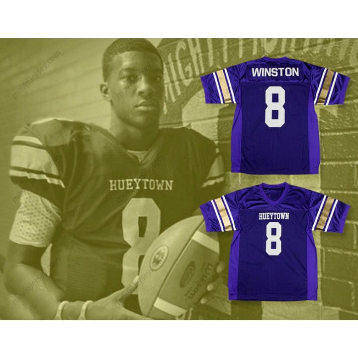 CUSTOM ANY Name Number JAMEIS WINSTON 8 HUEYTOWN HIGH SCHOOL GOLDEN GOPHERS FOOTBALL JERSEY Top Stitched S-6XL