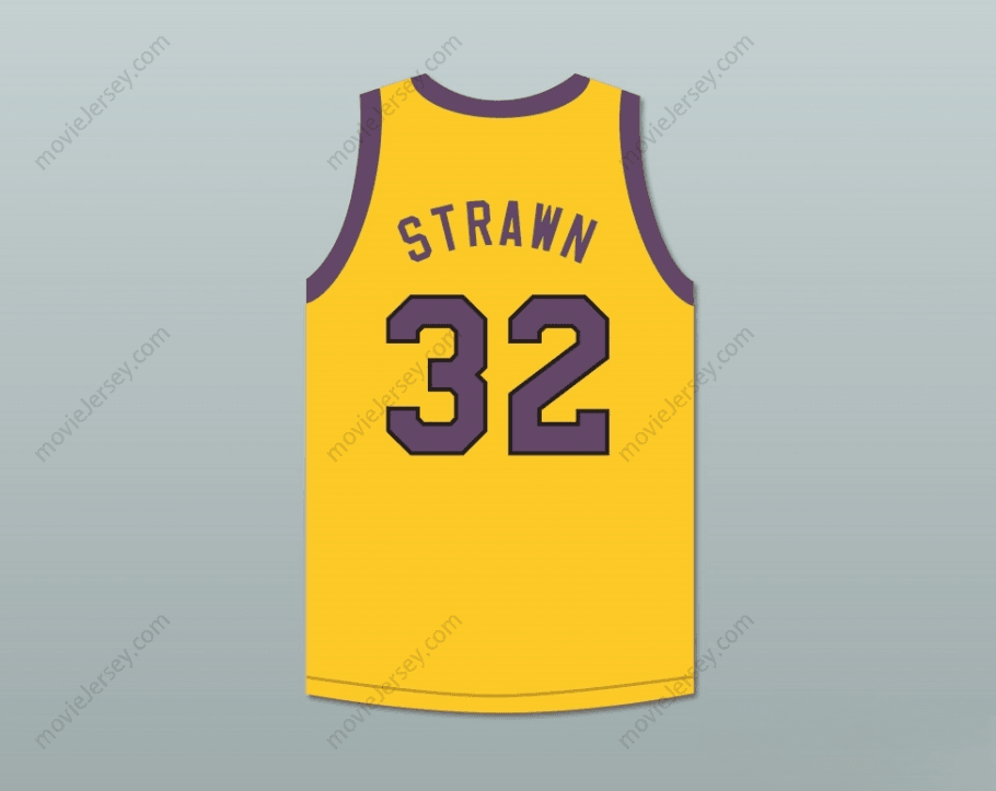 CUSTOM ANY Name Number TOMMY STRAWN 32 YELLOW BASKETBALL JERSEY WITH MARTIN PATCH Top Stitched S-6XL