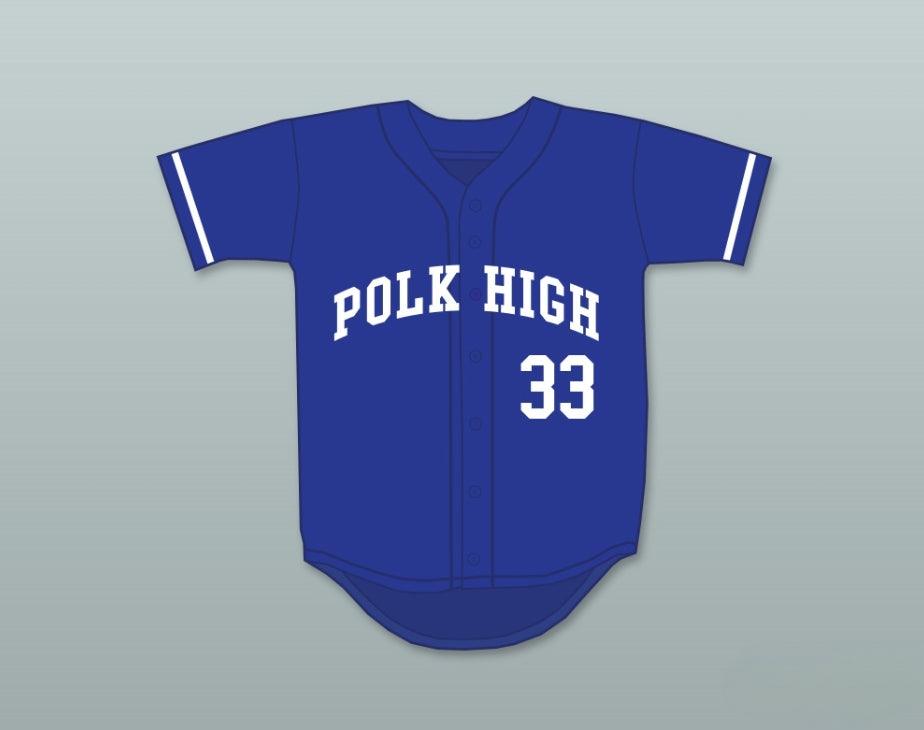 Custom Any Name Number AL BUNDY 33 POLK HIGH SCHOOL BLUE BASEBALL JERSEY Top Stitched S-6XL