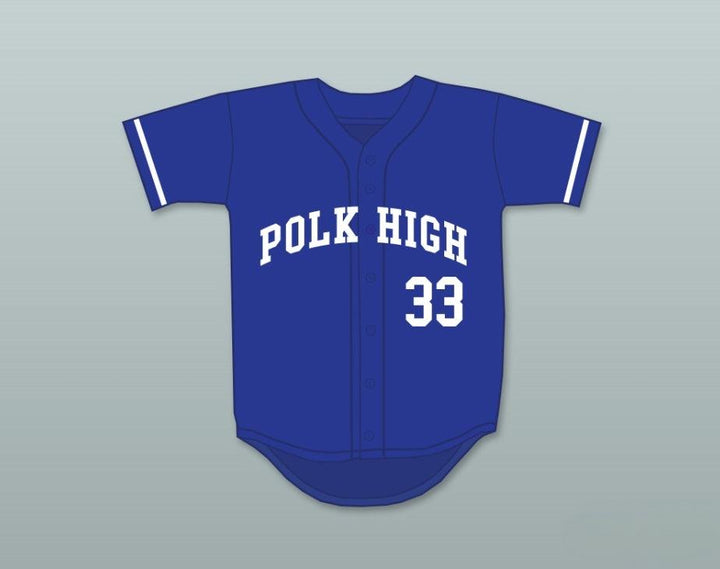 Custom Any Name Number AL BUNDY 33 POLK HIGH SCHOOL BLUE BASEBALL JERSEY Top Stitched S-6XL