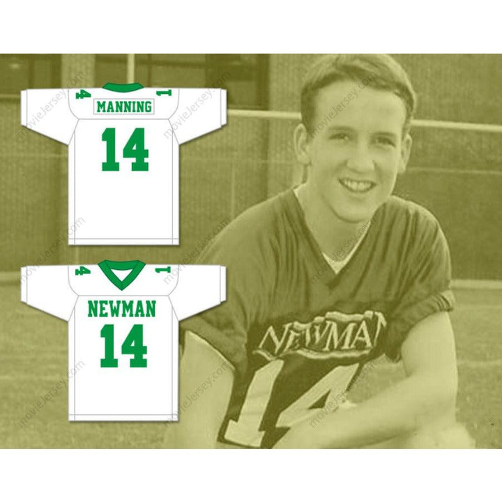 CUSTOM ELI MANNING 14 ISIDORE NEWMAN HIGH SCHOOL WHITE FOOTBALL JERSEY VERSION Top Stitched S-6XL