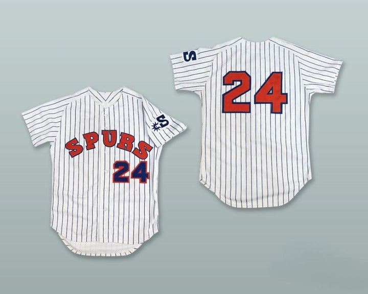 Custom Any Name Number 24 WHITE PINSTRIPED BASEBALL JERSEY Top Stitched S-6XL