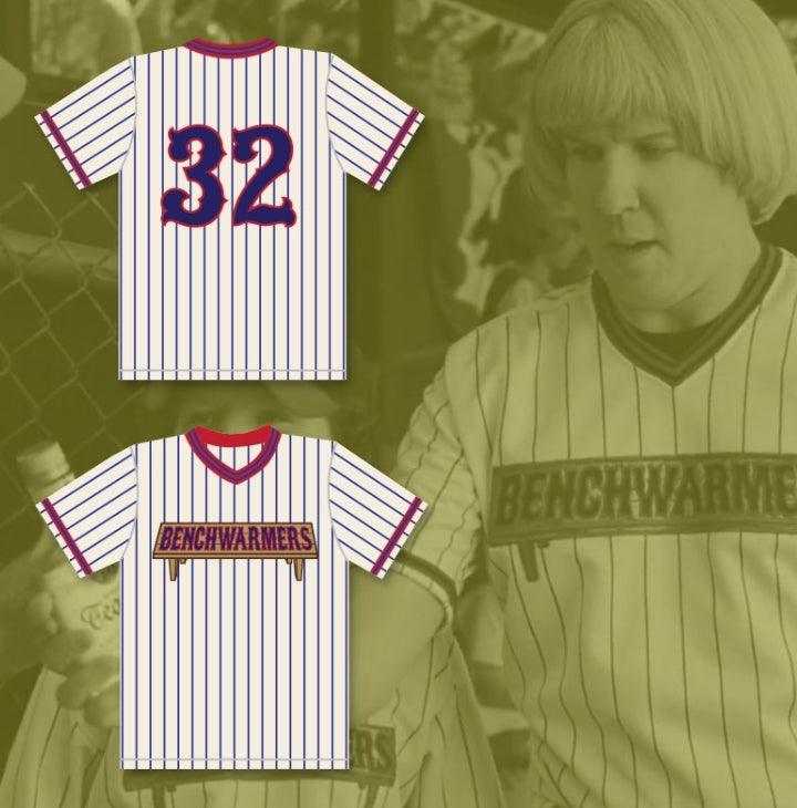 Custom Any Name Number NICK SWARDSON HOWIE GOODMAN 32 BENCHWARMERS PINSTRIPED BASEBALL JERSEY Top Stitched S-6XL
