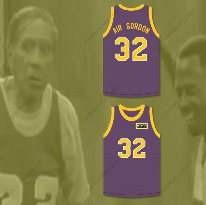 CUSTOM ANY Name Number AIR GORDON 32 PURPLE BASKETBALL JERSEY WITH MARTIN PATCH Top Stitched S-6XL