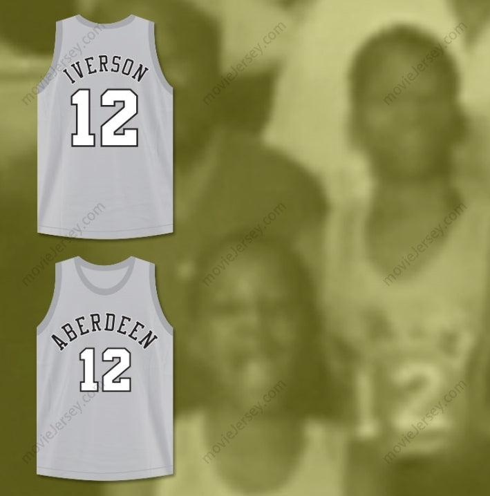 CUSTOM ANY Name Number ALLEN IVERSON 12 ABERDEEN ELEMENTARY SCHOOL BASKETBALL JERSEY Top Stitched S-6XL