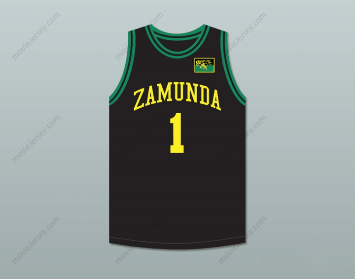 CUSTOM ANY Name Number PRINCE AKEEM JOFFER 1 FICTIONAL AFRICAN COUNTRY BLACK BASKETBALL JERSEY WITH FLAG PATCH Top Stitched S-6XL