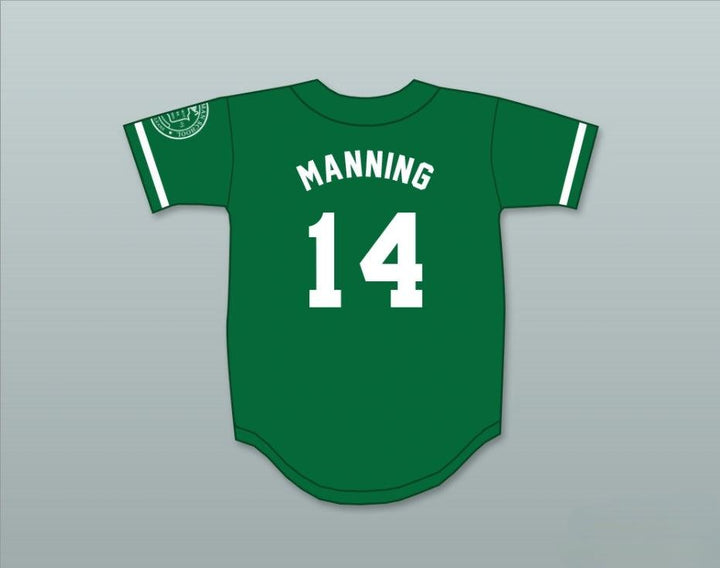 Custom Any Name Number ELI MANNING 14 ISIDORE NEWMAN HIGH SCHOOL GREEN BASEBALL JERSEY Top Stitched S-6XL