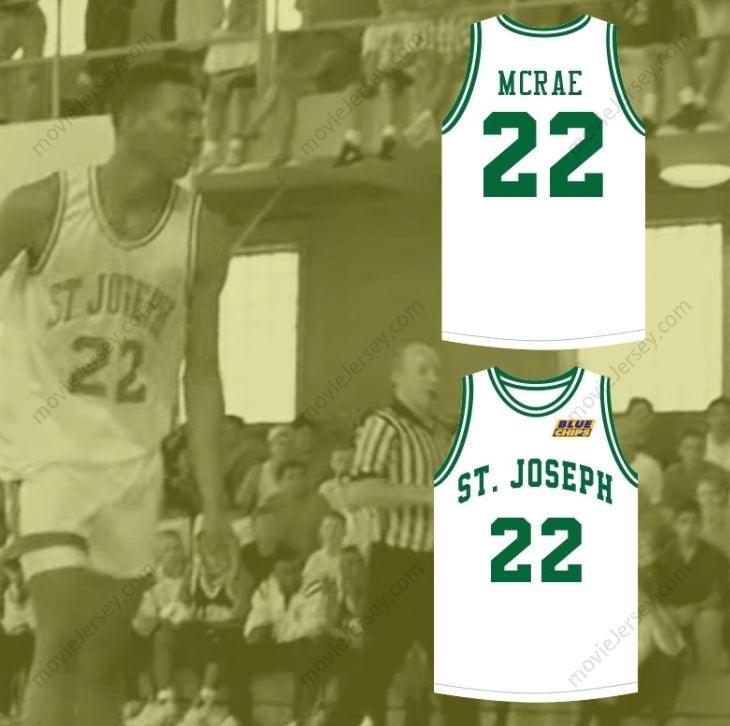 CUSTOM ANY Name Number ANFERNEE HARDAWAY BUTCH MCRAE 22 ST JOSEPH HIGH SCHOOL WHITE BASKETBALL JERSEY WITH BLUE CHIPS PATCH Top Stitched S-6XL