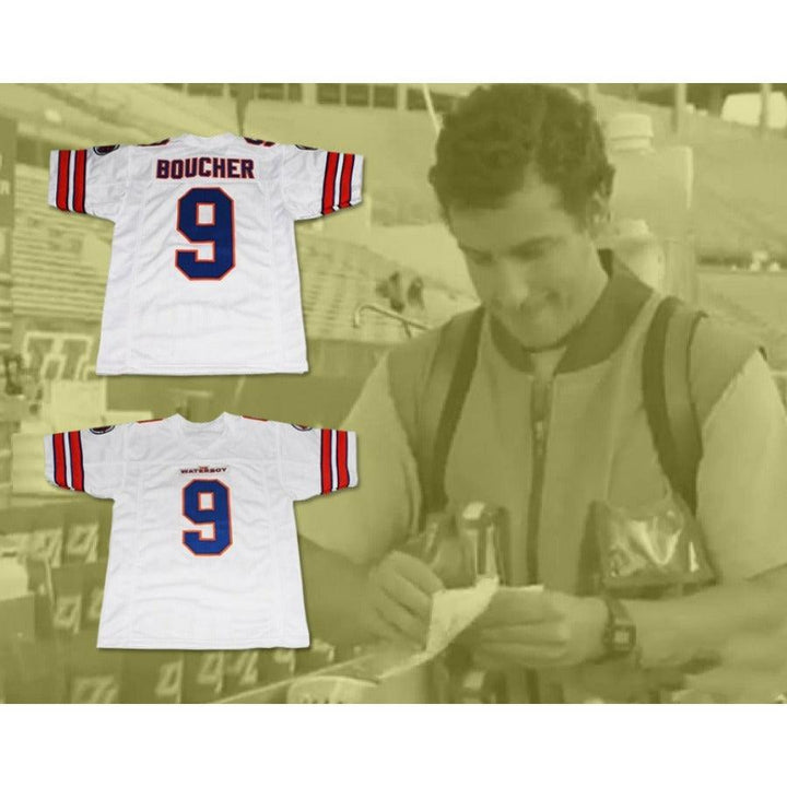 CUSTOM ANY Name Number ADAM SANDLER 9 BOBBY BOUCHER THE WATERBOY MUD DOGS FOOTBALL JERSEY Top Stitched S-6XL