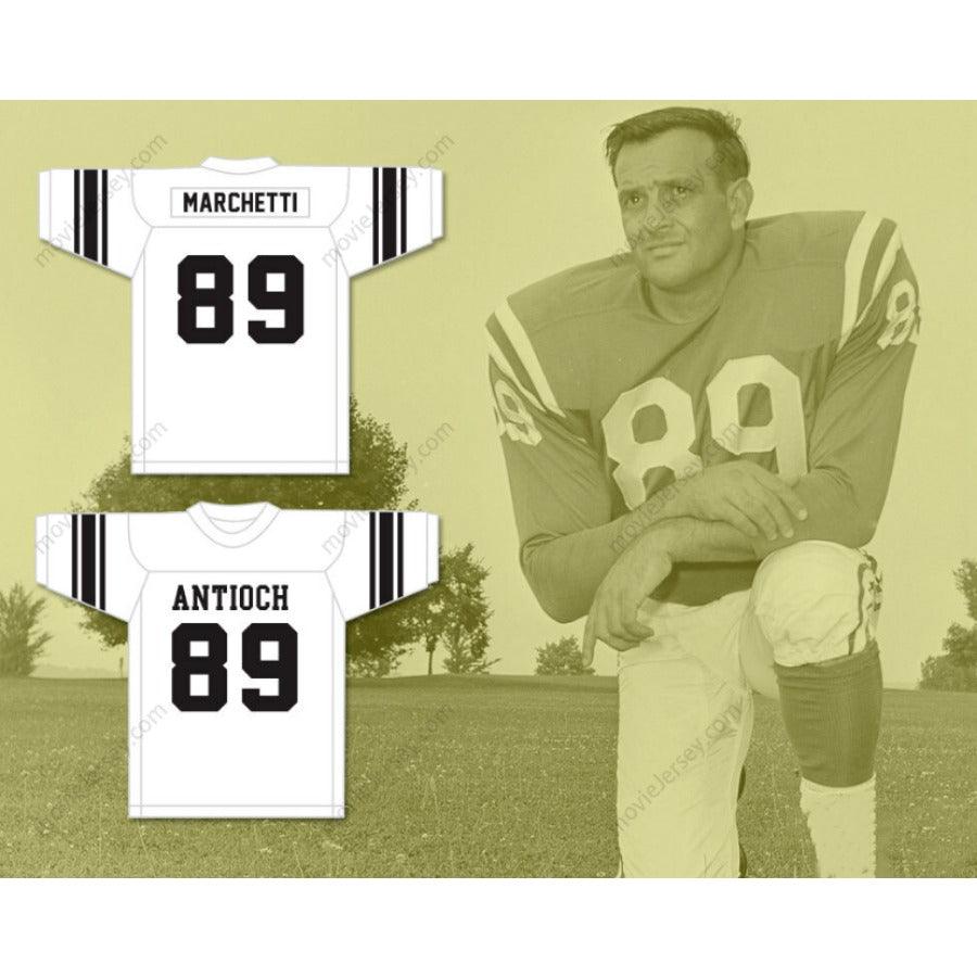 CUSTOM ANY Name Number GINO MARCHETTI 89 ANTIOCH HIGH SCHOOL PANTHERS WHITE FOOTBALL JERSEY Top Stitched S-6XL