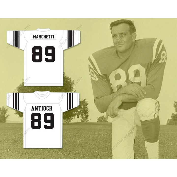 CUSTOM ANY Name Number GINO MARCHETTI 89 ANTIOCH HIGH SCHOOL PANTHERS WHITE FOOTBALL JERSEY Top Stitched S-6XL
