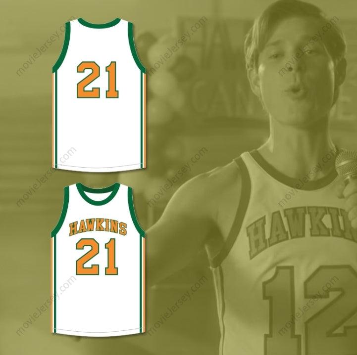 CUSTOM ANY Name Number JASON CARVER 21 HAWKINS HIGH SCHOOL TIGERS WHITE BASKETBALL JERSEY 1 Top Stitched S-6XL