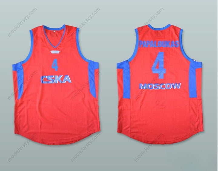 CUSTOM ANY Name Number THEO PAPALOUKAS 4 CSKA MOSCOW BASKETBALL JERSEY Top Stitched S-6XL