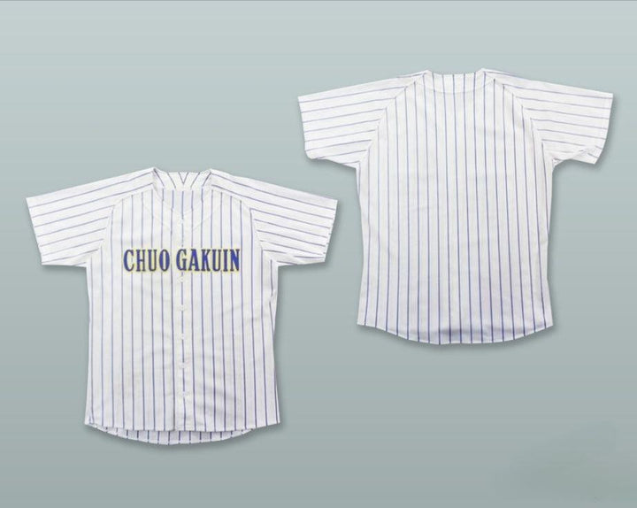 Custom Any Name Number CHUO GAKUIN UNIVERSITY CHIBA JAPAN WHITE PINSTRIPED BASEBALL JERSEY Top Stitched S-6XL