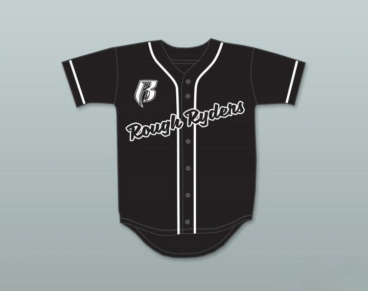 Custom Any Name Number ROUGH RYDERS BLACK BASEBALL JERSEY Top Stitched S-6XL