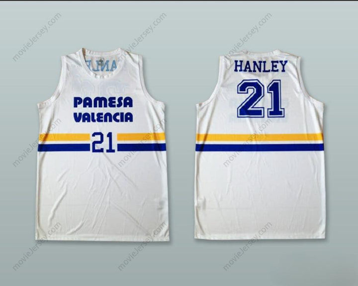CUSTOM ANY Name Number HANLEY 21 PAMESA VALENCIA WHITE BASKETBALL JERSEY Top Stitched S-6XL