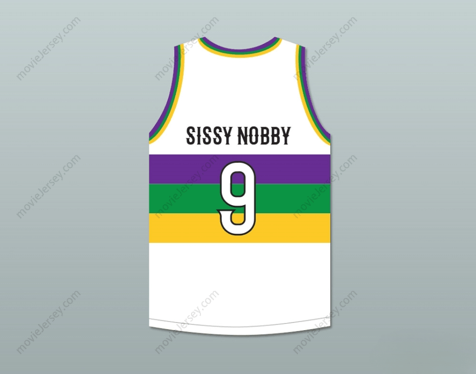 CUSTOM ANY Name Number SISSY NOBBY 9 NOLA BOUNCE WHITE BASKETBALL JERSEY Top Stitched S-6XL
