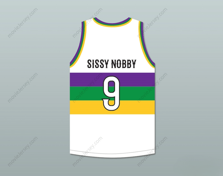 CUSTOM ANY Name Number SISSY NOBBY 9 NOLA BOUNCE WHITE BASKETBALL JERSEY Top Stitched S-6XL