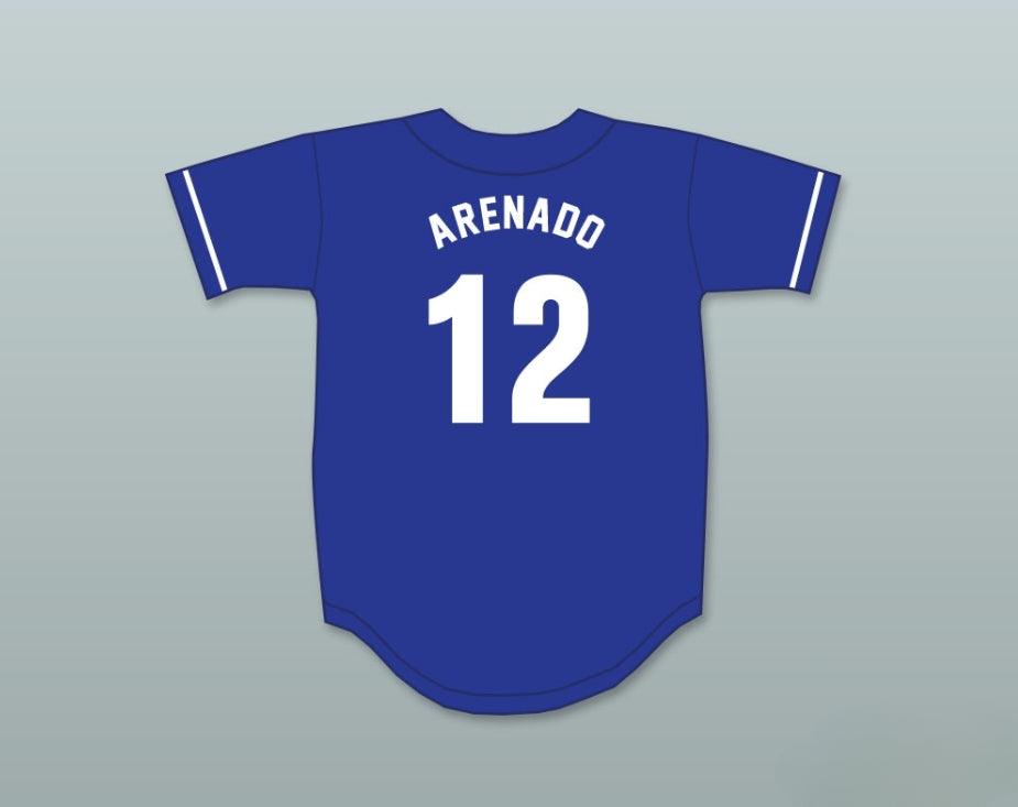 Custom Any Name Number NOLAN ARENADO 12 EL TORO HIGH SCHOOL CHARGERS BLUE BASEBALL JERSEY 2 Top Stitched S-6XL