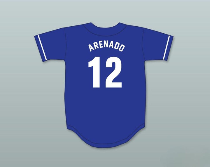 Custom Any Name Number NOLAN ARENADO 12 EL TORO HIGH SCHOOL CHARGERS BLUE BASEBALL JERSEY 2 Top Stitched S-6XL