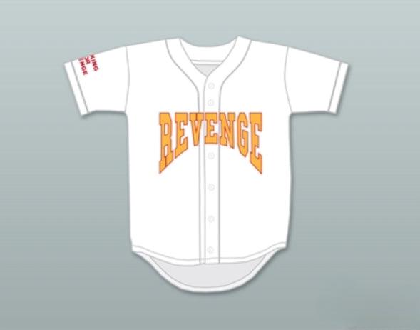 Custom Any Name Number DRAKE SUMMER SIXTEEN REVENGE LOOKING FOR REVENGE WHITE BASEBALL JERSEY Top Stitched S-6XL