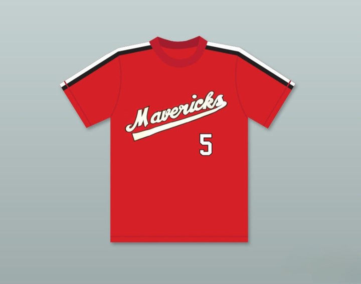 Custom Any Name Number REGGIE THOMAS 5   RED BASEBALL JERSEY THE BATTERED BASTARDS OF BASEBALL Top Stitched S-6XL