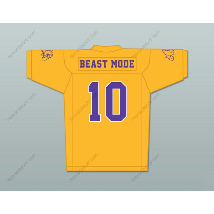 CUSTOM MARSHAWN BEAST MODE LYNCH 10 TECHNICAL FOOTBALL JERSEY INCLUDES Top Stitched S-6XL